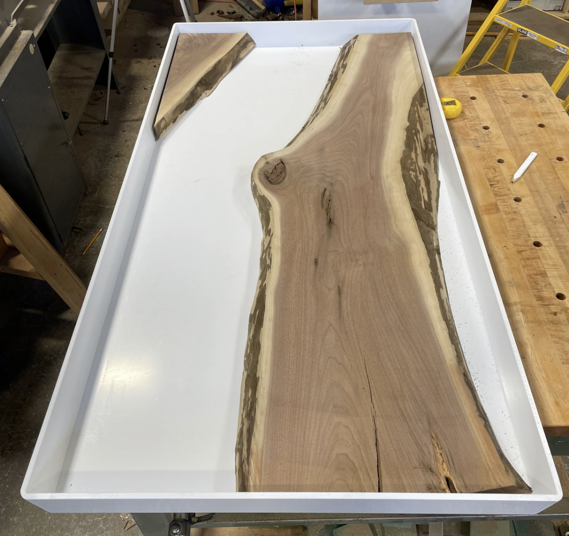 Two slabs in mold